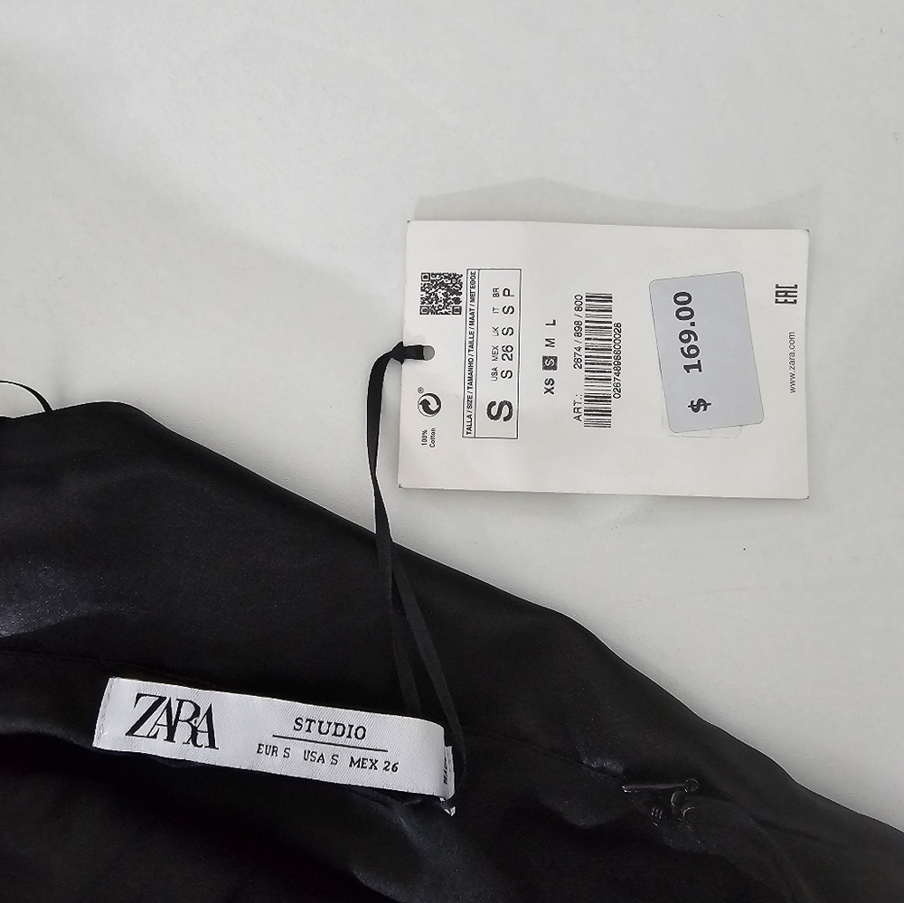 Zara Black Asymmetrical Halter Dress with Lace Inset - Picture 6 of 9